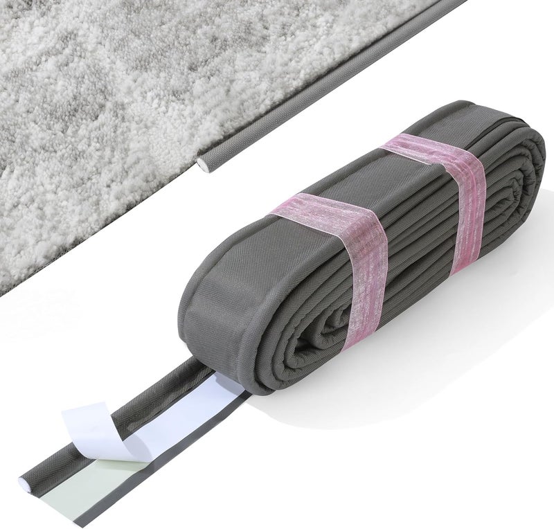 HOMBYS 54 ft Roll Professional Carpet Edge Binding Tape - Heavy Duty Rug Binding Kit for DIY Finishing, Grey - Image 1